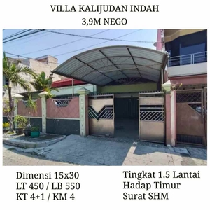 Rumah Villa Kalijudan Indah Surabaya 39m Nego Shm Hadap Timur