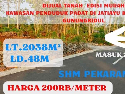 Tanah Dijual Murah Pekarangan Di Jatiayu Karangmojo Gunungkidul