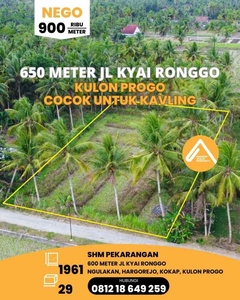 Tanah Kulon Progo Dekat Jalan Kyai Ronggo Cocok Untuk Kavling