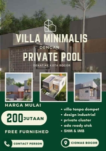 Villa Minimalis 200 Jutaan Dg Privat Pool Di Bogor