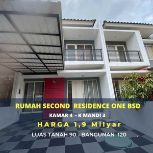Rumah Second Siap Huni Dalam Cluster Di Residence One Bsd City Tangsel
