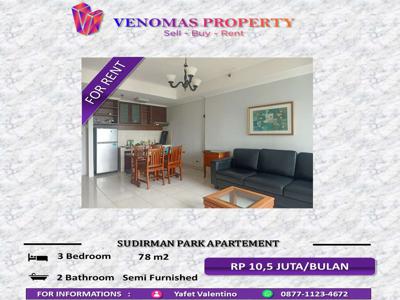 Disewakan Apartement Sudirman Park High Floor 3BR Furnished View Timur