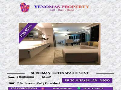 Sewa Apartemen Sudirman Suites Low Floor 3BR Full Furnished View City