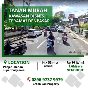 Tanah murah bawah pasar di Panjer denpasar selatan