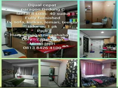 APARTEMEN PARAGON LIPPO KARAWACI 2BR SUDUT VIEW POOL FULL FURNISH SIAP