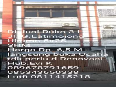 Di Jual Ruko 3 lt, di tengah Kota, Jl.G.Latimijong