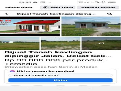 Dijual Tanah kavlingan dipinggir Jalan, Siap Bangun