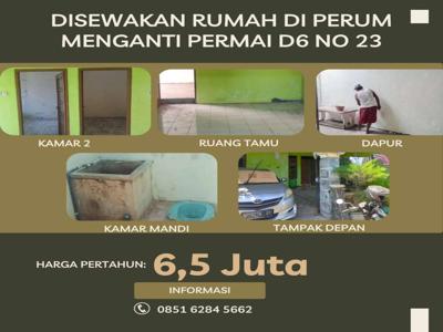 Disewakan rumah Perum menganti permai D 6 no 23