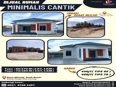 Miruek - Dijual Rumah Cantik Type 60/170&70/180 dkat Pango Banda Aceh