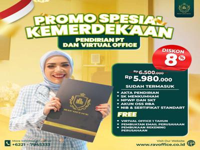 PENAWARAN TERBAIK UNTUK ANDA, PENDIRIAN PT DISC 8% FREE VIRTUAL OFFICE