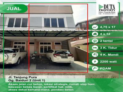 Rumah baru 2lt di Jl. Tanjung Pura - Gg. Baiduri