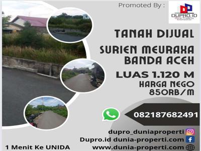 Surien Meuraxa Tanah dijual luas 1.120 m akses Jalan Aspal Banda Aceh