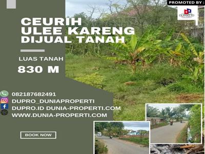 Tanah Dijual Luas 830 m Gp. Ceurih Kec Ulee Kareng Banda Aceh