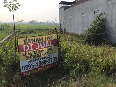 Tanah kosong 500m Lokasi STRATEGIS ( Pinggir Jalan Raya Utama )