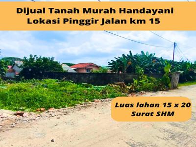 Tanah Kosong Pinggir Jalan Handayani Lokasi di Tepi Aspal