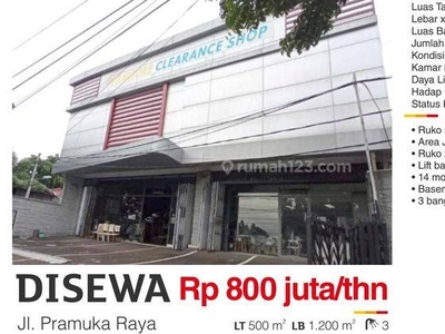 Ruko Jalan Pramuka Raya Daerah Jakarta Pusat