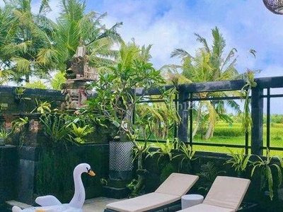 Villa Modern Style Mix Wooden With Ricefield Views In Ubud