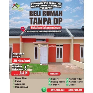 Dijual Rumah Murah Ekonomis Siap Huni Lt72 Lb36 Perumahan Bersubsidi - Lampung Selatan