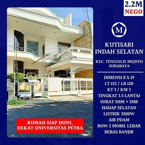 Dijual Rumah Siap Huni LT 152m2 LB 120m2 3KT 3KM Kutisari Indah Selatan 22M Nego - Surabaya
