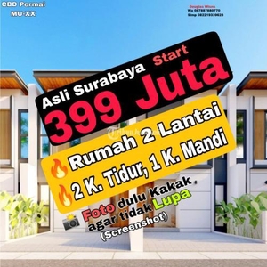 Jual Rumah Baru Rungkut, CBD Permai Murah Minimalis 2 Lantai - Surabaya