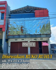 Di sewakan ruko 3lt uk 9.x 25 di ruhui rahayu balikpapan