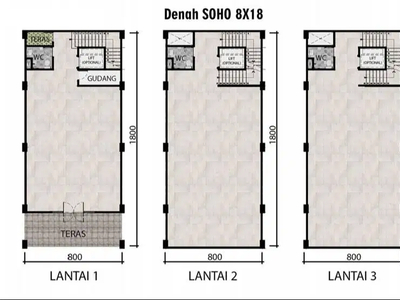 Dijual Ruko Soho Wallstreet uk 8x18 di Pik2