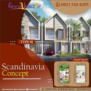 Jual Rumah 2 Lantai Baru di Grand Viola Townhouse Tanpa Bunga - Ponorogo Jawa Timur