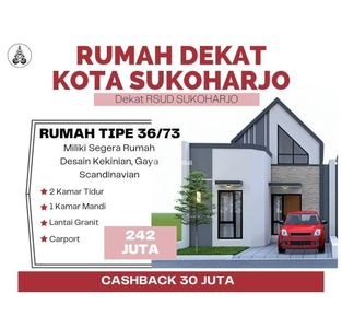 Dijual Promo Rumah Tipe 36/73 2KT 1KM Dekat Alun-Alun - Sukoharjo Jawa Tengah