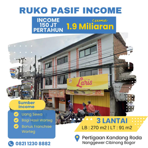 Ruko 3 Lantai ex Alfamart Pasif Income Bonus Franchise Warteg & Sewa