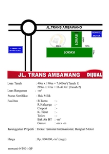 Tanah Jalan Trans Ambawang 800rb/m2 1KM dari Tugu Alianyang