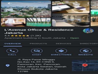 DISEWA OFFICESPACE GEDUNG L’AVENUE PANCORAN JAKSEL