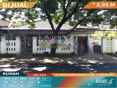 Dijual Cepat Rumah Hitung Tanah di Jl Raya Utama Cengger Ayam Malang