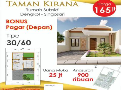 Rumah subsidi murah di perumahan Taman Kirana Singosari Malang