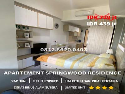 Bisa KPA, B.U Di jual Springwood Residence Alsut Dekat BINUS