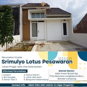 Dijual Rumah Cluster di Dekat Kemiling Aman One Gate System - Bandar Lampung