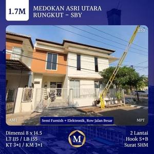 Dijual Rumah Hook Medokan Asri Utara 1.7M Semi Furnish Jalan Lebar - Surabaya
