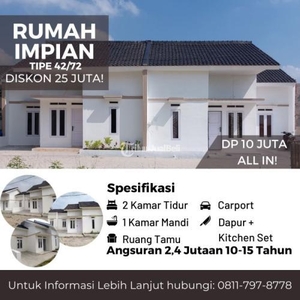 Dijual Rumah Impian Harga Murah 2KT 1KM Carport Luas Area Nyaman Strategis Mudah Diakses - Bandar Lampung