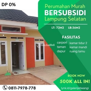 Dijual Rumah Murah LT 72 LB 36 Bersubsidi Bisa Diangsur - Lampung Selatan
