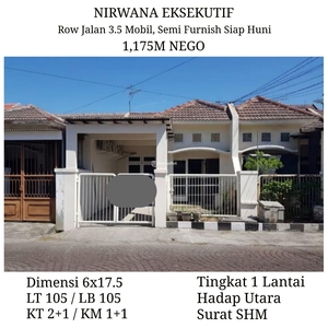 Dijual Rumah Nirwana Eksekutif LT 105m2 2KT 1KM Nego Semi Furnish Siap Huni - Surabaya