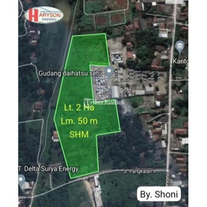 Dijual Tanah 2 Hektar Surat SHM Akses Dekat Tol di Setu - Bekasi