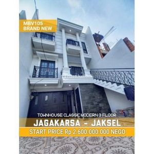Jual Rumah Classic Modern 3 Lantai Jagakarsa - Jakarta Selatan