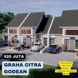 Jual Rumah Cluster Modern Minimalis 3KT 1KM Free Biaya Lainnya di Jl Godean - Sleman