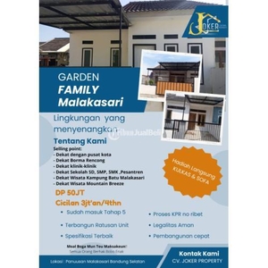 Jual Rumah Kapling Garden Family Malakasari Tahap 5, Kredit Murah - Bandung