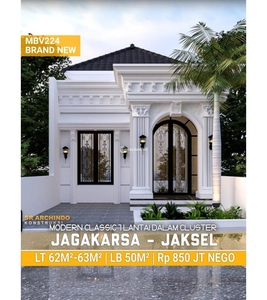 Jual Rumah Modern Classic 1 Lantai Dalam Cluster Tipe 50 di Jagakarsa - Jakarta Selatan