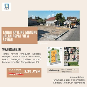 Tanah Kavling SHM Pekarangan Kalasan Mangku Jalan Aspal View Sawah - Sleman
