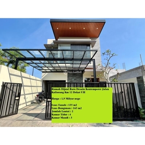 Dijual Rumah Baru Desain Kontemporer Jalan Kaliurang Km 12 Dekat UII - Sleman Yogyakarta