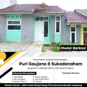 Dijual Rumah Subsidi Cuman Modal Berkas Bisa KPR Harga Terjangkau - Bandar Lampung