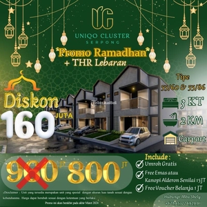Jual Rumah Baru 2 Lantai 3KT 2KM Area Serpong - Tangerang Selatan Banten