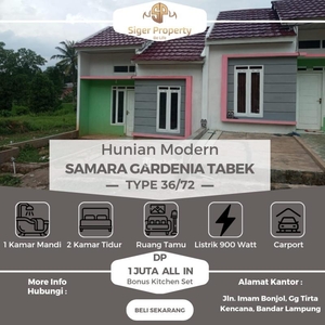Jual Rumah Modern Tipe 36/72 Baru Dp 1 Juta All In - Bandar Lampung