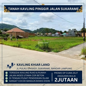 Jual Tanah Luas 73-162 M2 Murah Sukarame Pinggir Jalan Raya Bisa Kredit Syariah Surat Sudah Shm – Jakarta Timur